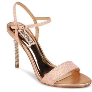 Badgley Mischka Pink Glitter Heels
